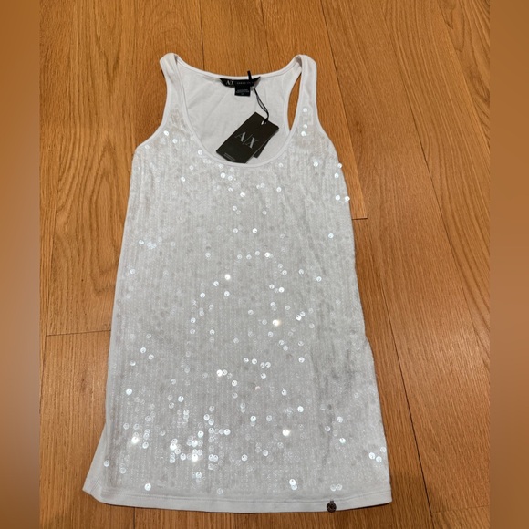 Armani Exchange Tops - Armani Exchange White Sequin Tank Top, Size M